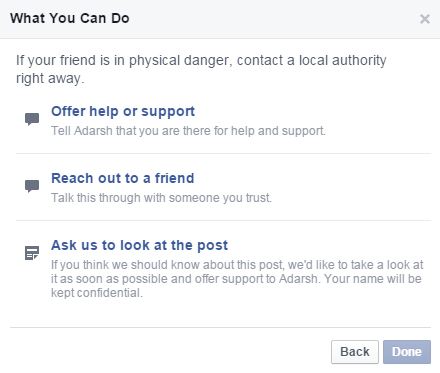 Как сообщить о сообщениях о самоубийстве в Facebook