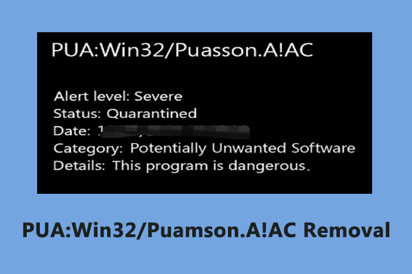 Как избавиться от PUA:Win32/Puamson.A!ac в Windows 10/11?