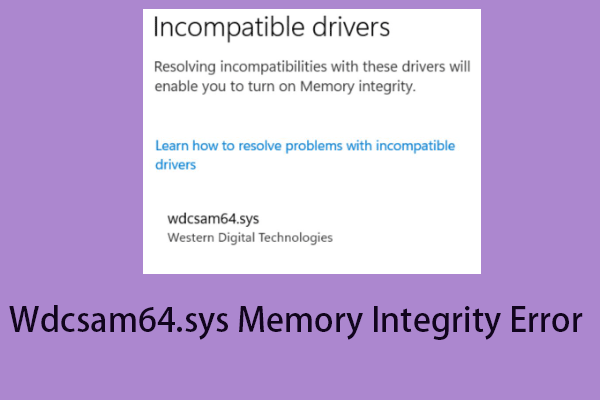 Как исправить ошибку целостности памяти Wdcsam64.sys в Win11/10
