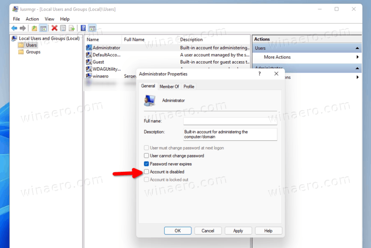 Как включить учетную запись администратора в Windows 11