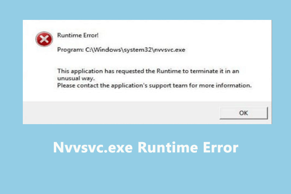 Получить ошибку выполнения Nvvsvc.exe при запуске?  Смотри сюда!