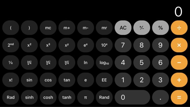 Как использовать научный режим калькулятора iPhone?