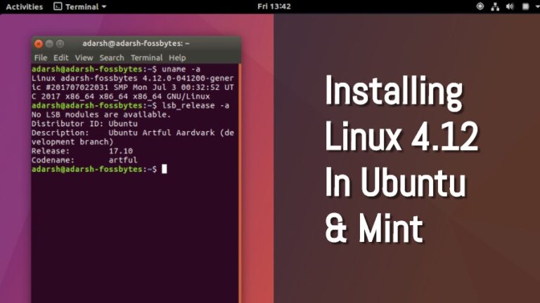 Как установить ядро ​​Linux 4.12 в Ubuntu и Linux Mint?