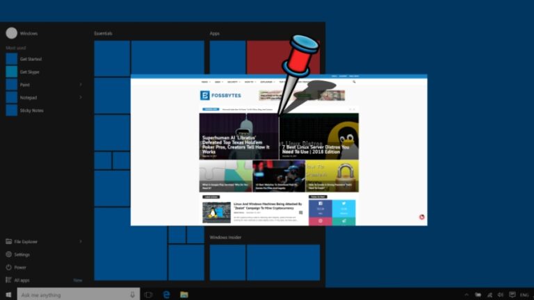 Как закрепить веб-сайт на панели задач в Windows 10?