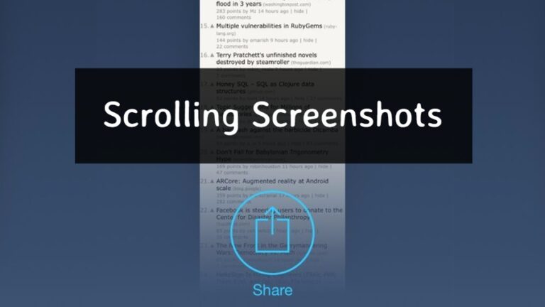 Как сделать снимок экрана с прокруткой на iOS и Android?