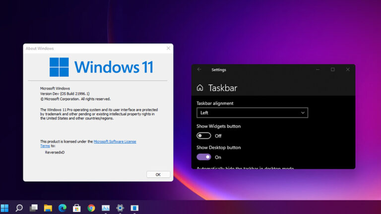 Как переместить панель задач Windows 11 влево с помощью настроек и редактора реестра?