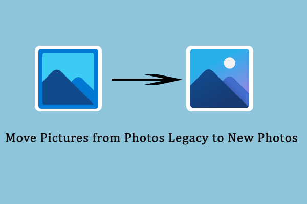 Как переместить фотографии из устаревших фотографий в новые фотографии?