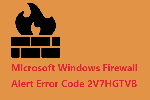 Код ошибки предупреждения брандмауэра Microsoft Windows 2V7HGTVB